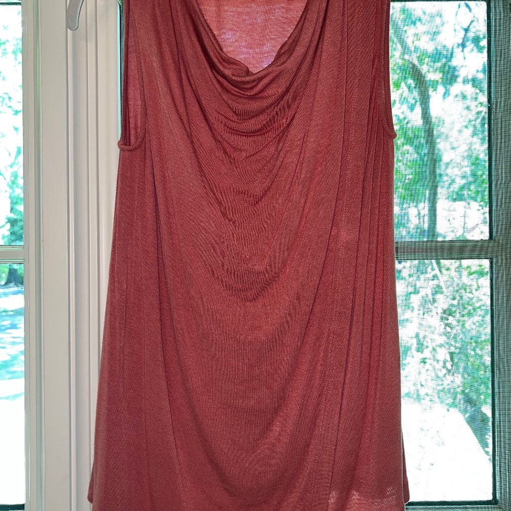 Dark salmon tank blouse